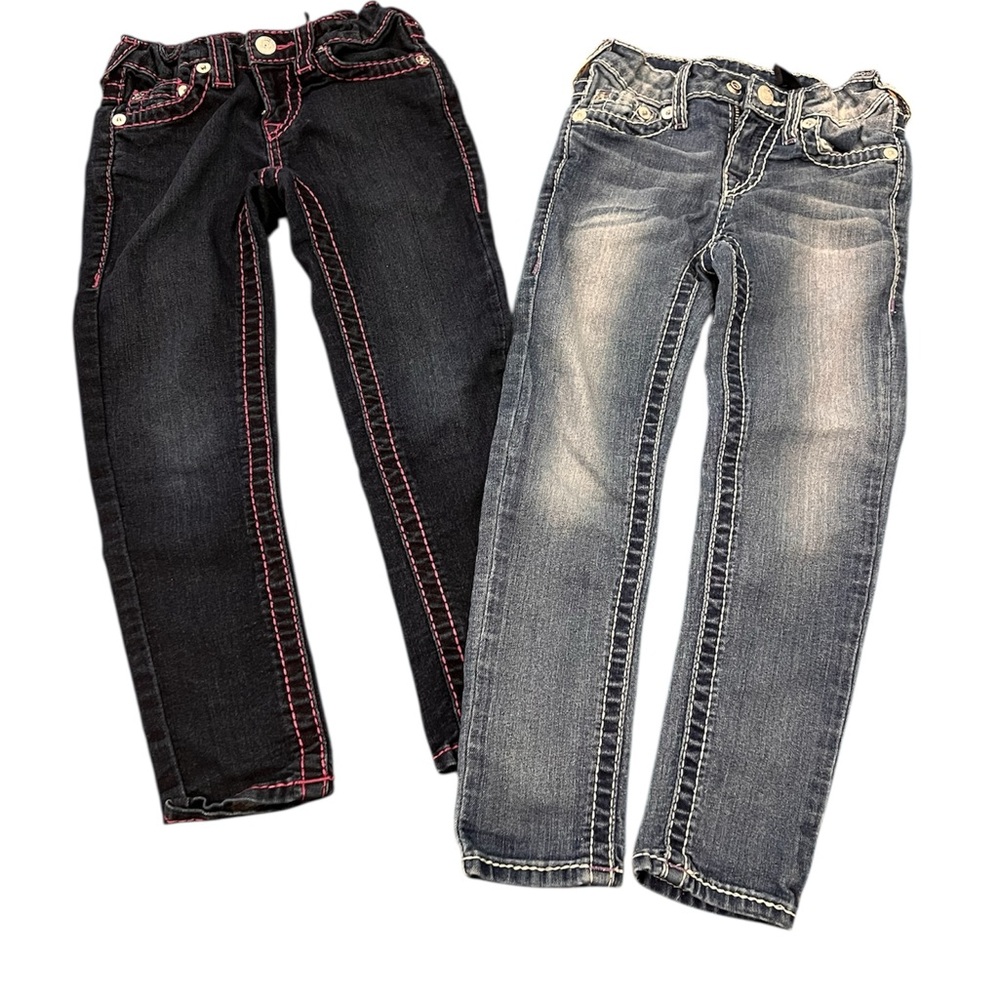 TRUE RELIGION Stylish Kids Denim Jeans - Dark Blue and Light Blue